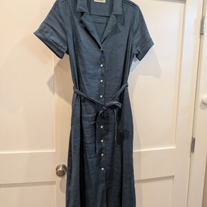 American Giant Teal Button-Up Dress